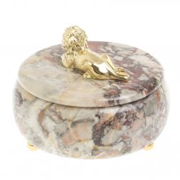 Шкатулка &amp;quot;Лев&amp;quot; из креноида 15х15х12 см