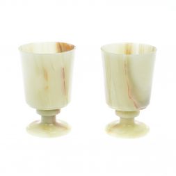 Набор рюмок 2 шт для мартини из оникса 8,5х13,5 см в футляре (3,5х5,5)