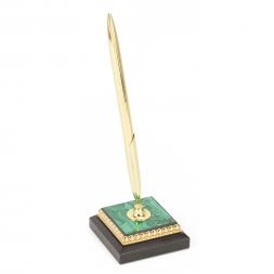 Подставка под ручку малахит позолота