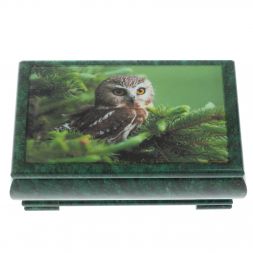 Шкатулка &amp;quot;Сова&amp;quot; из змеевика 18х10х8,5 см