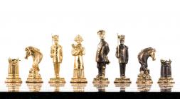 Подарочные шахматы &amp;quot;Деревенские&amp;quot; бронзовые, доска каменная 40х40 см