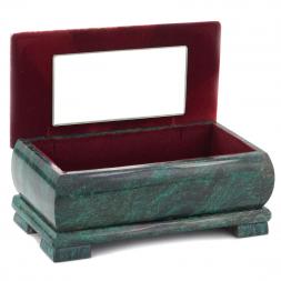 Шкатулка для денег "Купюра" с мозаикой змеевик 19х9,5х8 см