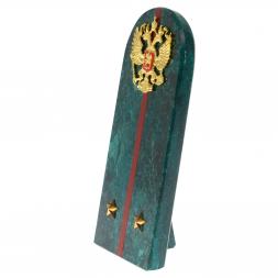 Сувенир погон &amp;quot;Лейтенант МВД&amp;quot; камень змеевик