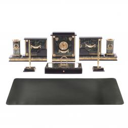 Письменный набор из змеевика "Цезарь" с накладкой на стол