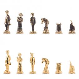 Шахматы подарочные &amp;quot;Деревенские&amp;quot; фигуры бронза, доска камень 40х40 см