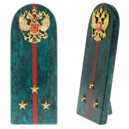 Сувенир погон &amp;quot;Ст. Лейтенант МВД&amp;quot; камень змеевик