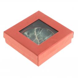 Зеркало круглое из камня офит цвет золото