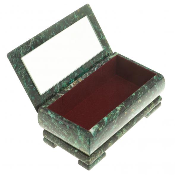 Шкатулка с иллюстрацией &amp;quot;Медведица с медвежатами&amp;quot; камень змеевик 17,5х9,5х7,5 см 124021