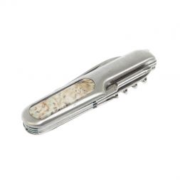 Нож мультитул складной 7 в 1 с камнем амазонит с дымчатым кварцем