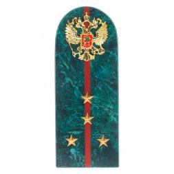 Сувенир погон "Капитан МВД" камень змеевик