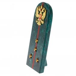 Сувенир погон "Капитан МВД" камень змеевик