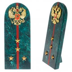 Сувенир погон "Капитан МВД" камень змеевик