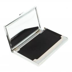 Карманная визитница из камня тигровый глаз цвет серебро