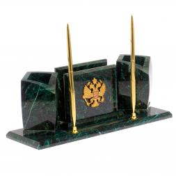 Мини-набор с гербом РФ камень змеевик