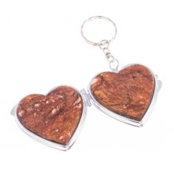 Складное зеркало брелок авантюрин Сердце