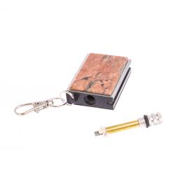 Брелок огниво &amp;quot;Вечная спичка&amp;quot; с накладкой из камня пегматит 2,8х1,3х5 см