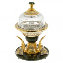 Икорница с тремя стопками &amp;quot;Три кита&amp;quot; нефрит