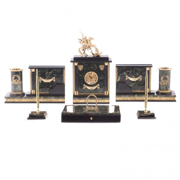 Письменный набор &amp;quot;Георгий Победоносец&amp;quot; из змеевика 122213