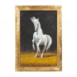 Картина из каменной крошки &amp;quot;Жеребец на дыбах&amp;quot; багет 49х69 см