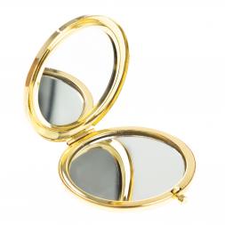 Зеркало круглое из камня авантюрин цвет золото