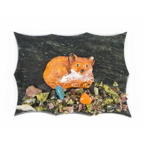 Магнит &amp;quot;Лиса лежит&amp;quot; змеевик 118005