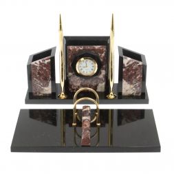 Письменный набор &amp;quot;Канцелярский&amp;quot; с часами из креноида