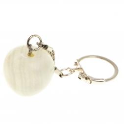 Брелок "Яблоко" оникс белый