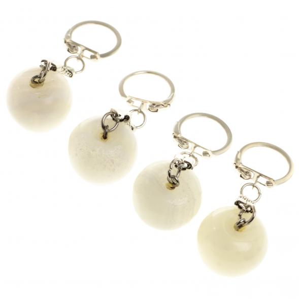 Брелок &amp;quot;Яблоко&amp;quot; оникс белый 123947