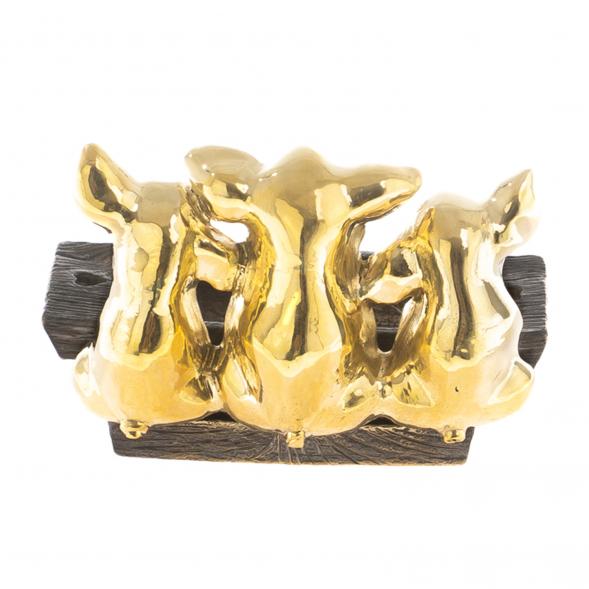 Пепельница из бронзы &amp;quot;Три поросенка&amp;quot; 124356