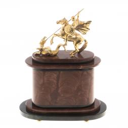 Часы &amp;quot;Георгий Победоносец&amp;quot; бронза лемезит