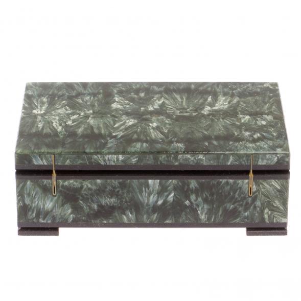 Шкатулка из камня серафинит 12х7,5х4 см 125721