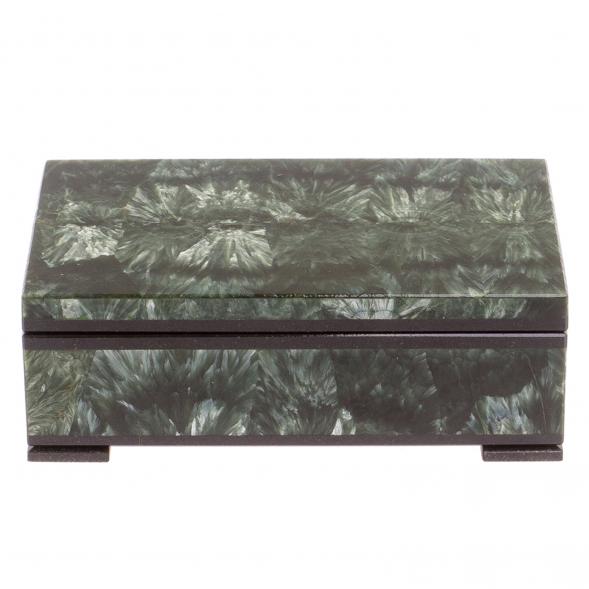 Шкатулка из камня серафинит 12х7,5х4 см 125721