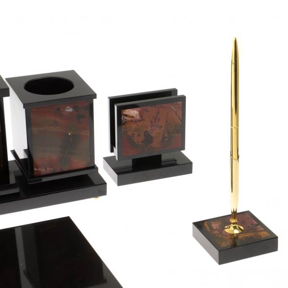 Настольный набор &amp;quot;Георгий Победоносец&amp;quot; из яшмы 129789