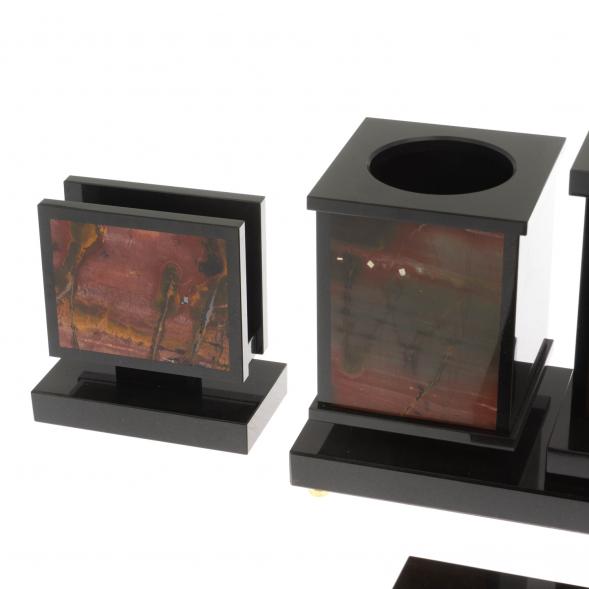 Настольный набор &amp;quot;Георгий Победоносец&amp;quot; из яшмы 129789