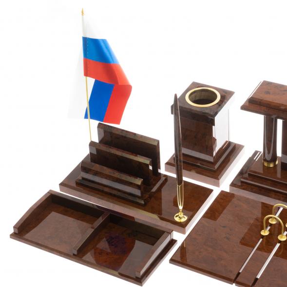 Письменный набор &amp;quot;Горный орел&amp;quot; камень обсидиан 122215