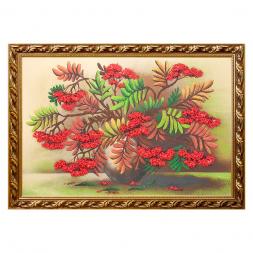 Натюрморт &amp;quot;Рябина&amp;quot; багет 46х66 см, каменная крошка