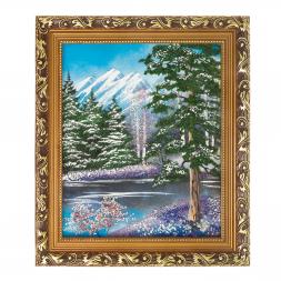 Картина &amp;quot;Зимний пейзаж&amp;quot; багет 31х36 см, каменная крошка