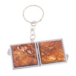 Складное зеркало брелок авантюрин квадратное