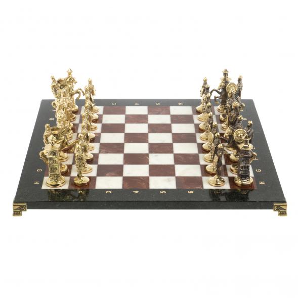 Шахматы сувенирные &amp;quot;Богатыри&amp;quot; лемезит мрамор 44х44 см 127559
