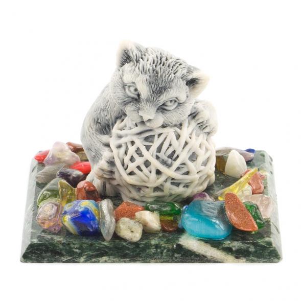 Сувенир &amp;quot;Котенок с клубком&amp;quot; из мрамолита 119859