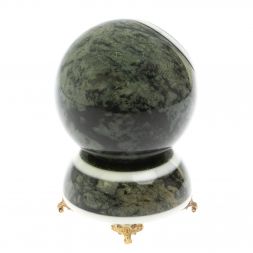 Часы шар "Антистресс" темный змеевик 11 см