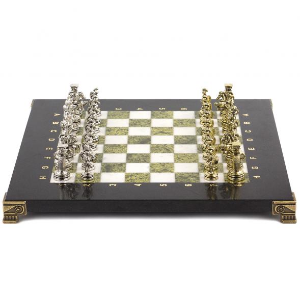 Шахматы настольные &amp;quot;Римские воины&amp;quot; 28х28 см из камень змеевик 120769