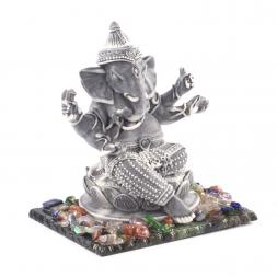 Статуэтка &amp;quot;Ганеша&amp;quot; большой из мрамолита на подставке из камня