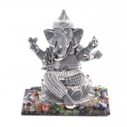 Статуэтка &amp;quot;Ганеша&amp;quot; большой из мрамолита на подставке из камня