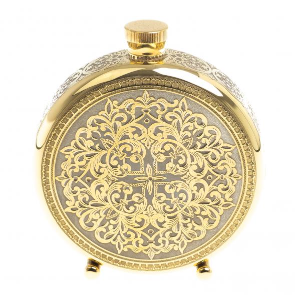 Подарочный набор &amp;quot;Волк&amp;quot; фляжка и 3 стопки перевертыша Златоуст 123674