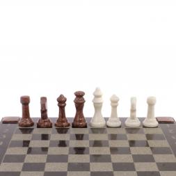 Шахматы с гравировкой "Турнирные" доска 36х36 см мрамор, лемезит