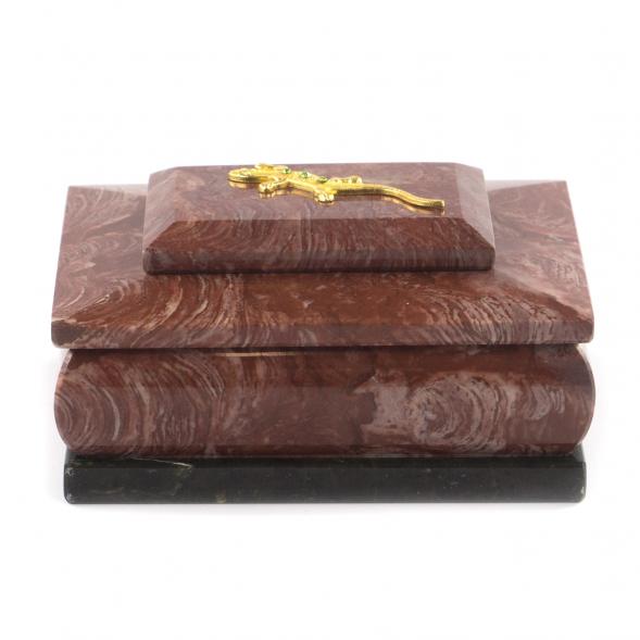 Шкатулка для украшений из камня лемезит 12х9х6 см 121546