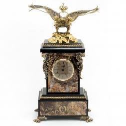 Часы из яшмы и бронзы &amp;quot;Двуглавый орел&amp;quot;