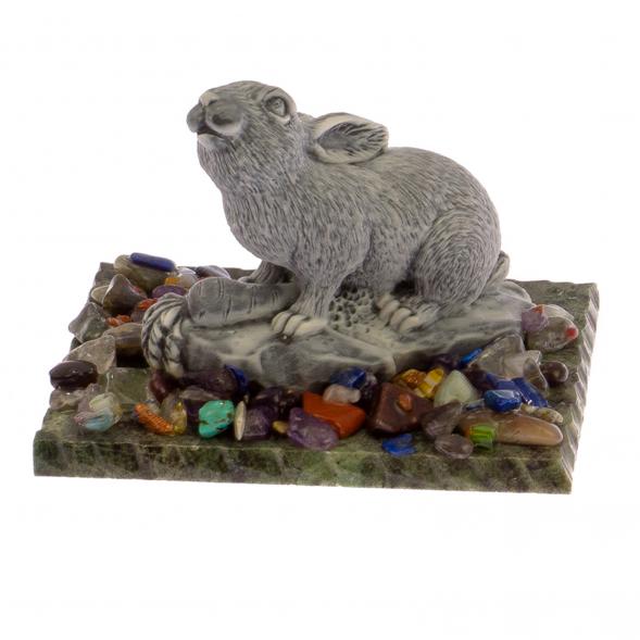 Сувенир &amp;quot;Кролик с морковкой&amp;quot; из мрамолита 124983