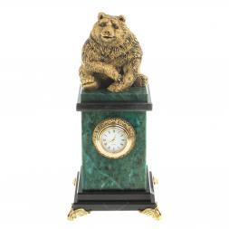 Настольные часы &amp;quot;Медведь сидит&amp;quot; змеевик